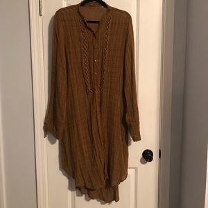 Free People Brown Tunic Top